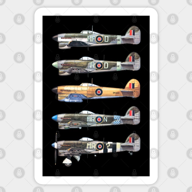 Hawker Typhoon IB WWII Fighter Sticker by Jose Luiz Filho